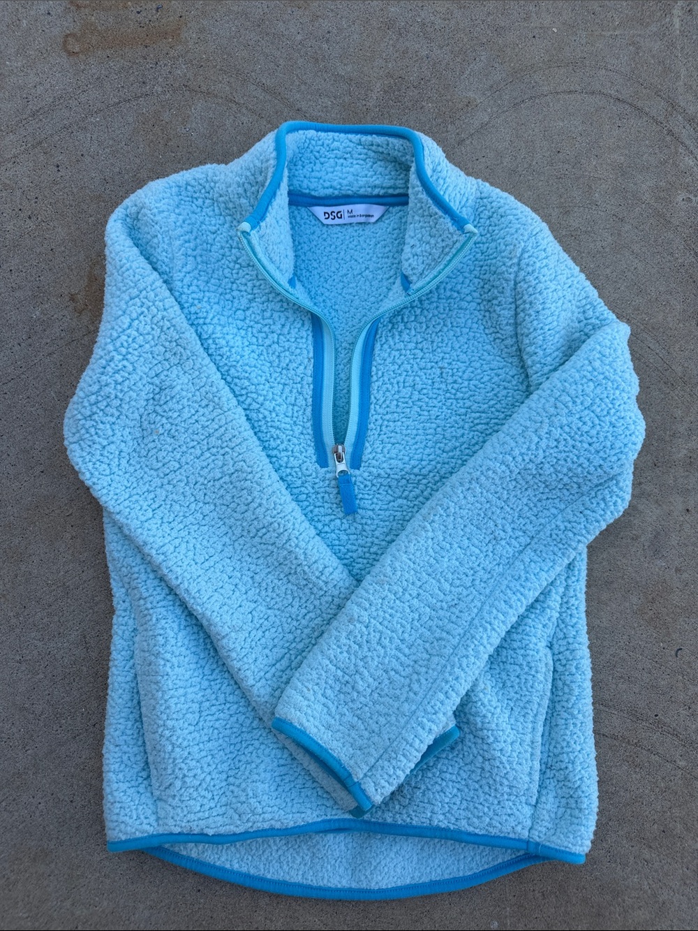 DSG Sky Blue Sherpa Half-Zip Turtleneck Pullover